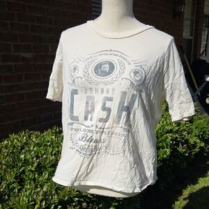 Johnny Cash Cropped Style Tee Size L